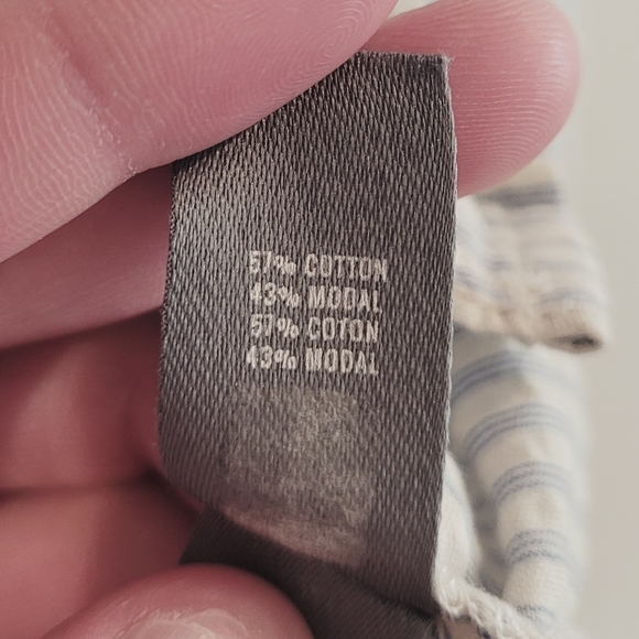 Aerie Blue & Cream Striped Soft Button Down Top - Picture 2 of 4